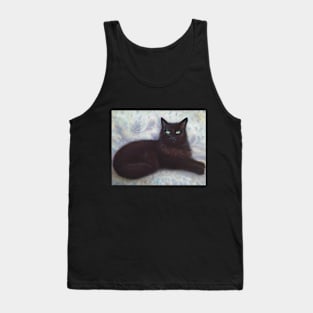 Black Cat Oil Painting Tank Top